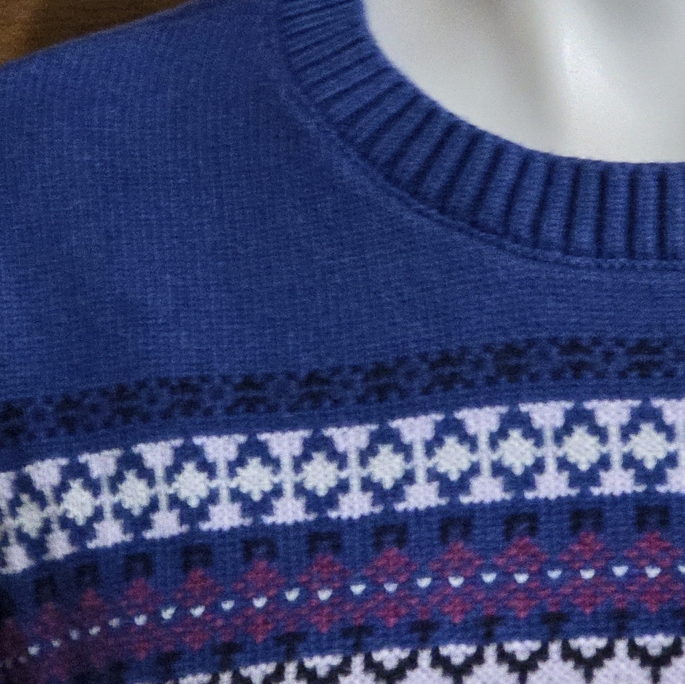 Croft & Barrow Fair Isle Sweater Blue Size XL - Picture 6 of 12